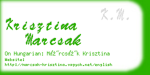 krisztina marcsak business card